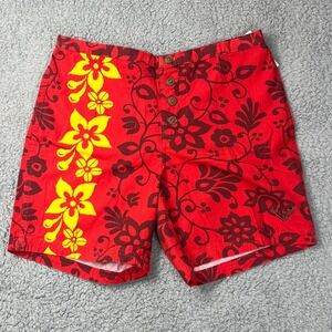 Roxy Boardshorts‎ Embroidered Logo 100% Cotton Floral Red Women's Size 1 VTG NWT
